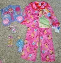Girls Pajamas Disney Princess 2 Pc Winter Fleece, Watch, Hair, Lip, Bath... - $29.70