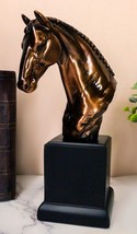 Rustic Western Braided Mane Horse Stallion Head Bust 9&quot;H Figurine With Base - $64.99