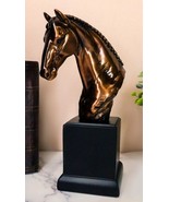Rustic Western Braided Mane Horse Stallion Head Bust 9&quot;H Figurine With Base - $88.84 CAD