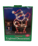 Lighted Santa 17” Christmas Light Sculpture Indoor outdoor Hanging VTG T... - £14.52 GBP