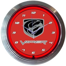 Dodge Viper Car Garage 15&quot; Neon Hanging Wall Clock 8VIPER - £66.32 GBP