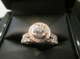 2CT Round Cut Diamond Ladies Wedding Band Ring Bridal Set 14K White Gold Finish - £78.21 GBP