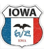 Iowa State Flag Highway Shield Novelty Metal Magnet - £11.95 GBP