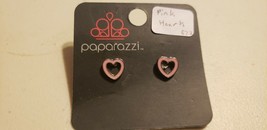 Little Girls Jewelry (new) Earrings #672 PINK HEARTS - £4.04 GBP