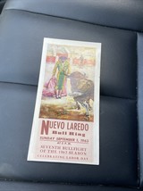 Bullfighting Advertisement Flyer – 4.5&quot; x 9&quot; - Plaza de Nuevo Laredo #9 - $17.96 CAD