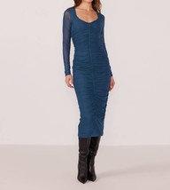Minkpink orion ruched mesh midi dress Teal Green - $93.00