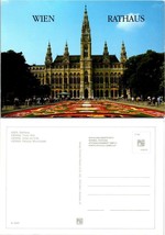 Austria Vienna Town Hall People Tourists Taking in the Flowers Vintage Postcard - £7.51 GBP