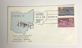 75th Anniversary First Flight Wright Bros Finpex Station Mail Cover 1978... - £6.29 GBP