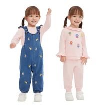 Little Me Boys Girls Coverall Set Pink Multicolor 4-Piece Tops Bottom Ov... - $45.99