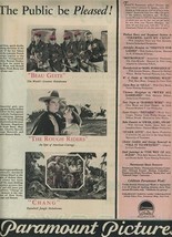 Paramount Pictures Magazine Ad 1921 Beau Geste The Rough Riders Chang  - $24.72