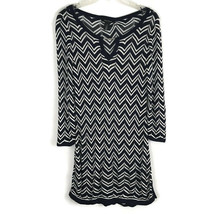 White House Black Market Dress Size M Medium Blue Chevron Sheer Sweater Dress  - $16.64