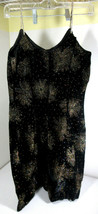 Vintage Vicky Vaughn Black Velveteen Dress Girl&#39;s Sleeveless Rhinestone Size 5/6 - £23.26 GBP