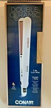 Conair Double Ceramic Flat Iron 1 Inch, White/Rose Gold - £13.15 GBP