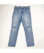 J Crew Jeans 28 Straight Leg Destroyed Distressed Medium Wash Women’s - $120.73 MXN