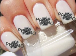 Silver &amp; Black Fancy Vintage Harley Motorcycle Salon Quality Nail Art De... - $230.94 MXN