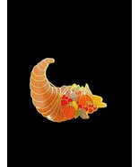 Vintage Thanksgiving Cornucopia Brooch Lapel Pin Harvest Enamel Fall Autumn - $26.18