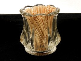 Vintage Glass Toothpick Holder, 8 Wedge Panels, Scalloped, Starburst, #T... - £15.26 GBP