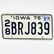 1976 United States Iowa Delaware County Passenger License Plate 28 BRJ839 - £13.01 GBP