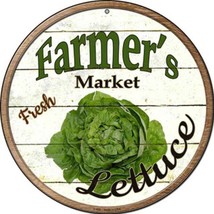 Farmer&#39;s Market Fresh Lettuce Novelty 8&quot; Metal Circular Sign NEW! - £7.06 GBP