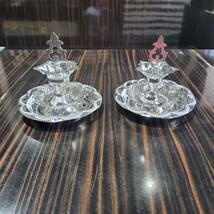 BIS HALLMARKED 925 Silver Diya with plate - pure silver gift items- return gifts - $3,452.49 MXN