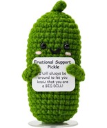 Emotional Support Pickle Crochet with Stand. Handmade Positive Pickle Gi... - $392.86 MXN