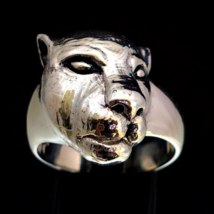 Sterling silver Animal ring Sleeping Lioness Female Lion Africa high polished an - £59.94 GBP