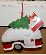 Christmas Felt Ornament RV Trailer With Tree Holiday Time 7&quot; x 5&quot; NIB 212Q - $68.27 MXN