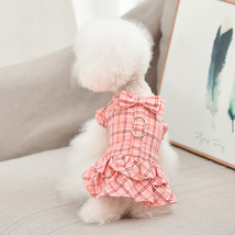Pet Plaid Skirt, Dog and Cat Princess Dress, Puppy Harness, Puppy Dog Cl... - £15.72 GBP