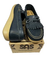 SAS Tassel Kiltie Hand-sewn Navy Blue Leather Slip-on Loafers Women&#39;s 9.... - $41.75