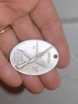 Vintage Ithaca Feather Light Repeaters Gun Company Embossed Metal Tag - $24.75