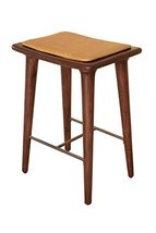 MANGO Tucker Solid Wood and Genuine Leather Counter Stool - £118.87 GBP