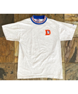 Vtg Denver Broncos T Shirt-L-NFL Football-Embroidered Old Logo-Broncos C... - £33.59 GBP