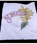 Nebraska Embroidered Quilted Square Frameable Art State Needlepoint Vintage - $32.70 CAD
