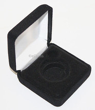 Black Felt Coin Display Gift Metal Deluxe Plush Box Holds 1-Half Dollar U.S. Jfk - £6.82 GBP