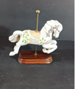 Vintage CAROUSEL HORSE Porcelain Ceramic ADJUSTABLE HEIGHT Pink Yellow 1... - €13,19 EUR