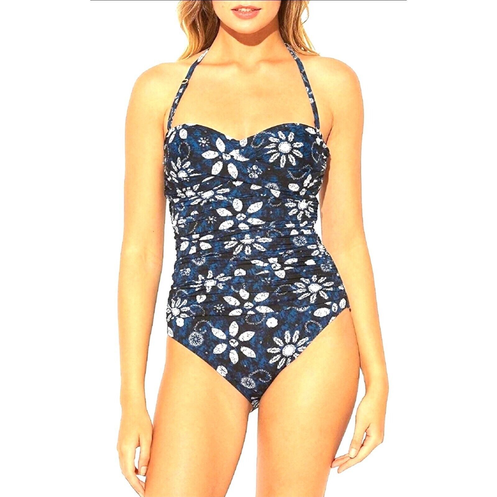 Primary image for BLEU ROD BEATTIE Swimwear Floral Take A Dip Convertible One-piece Bathing Suit
