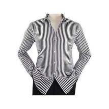 Men Makrom Shirt Cotton Blend wrinkle less Long Sleeves Stripe 6487 Black white image 6