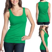 Ladies Rib Soft Spun Womens Tank Top Kelly Green Sizes: Small Medium Large NEW! - £7.82 GBP