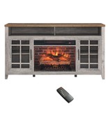 55&quot; TV Stand Media Console with Electric Fireplace Heater Gray Wash - €345,23 EUR