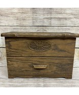 Vtg 70s Lerner Faux Wood Grain Plastic Sewing Trinket Recipe Storage Box... - $27.35 CAD