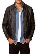 Black Fashion Jacket With Front Zipper Rib Collar Stretchable Waist and ... - $2,546.82 MXN