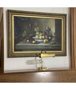 Bowl of Fruit Brass Goblet Canvas Art Print Ornate Gold Frame 32x44 Cott... - $243.91 CAD