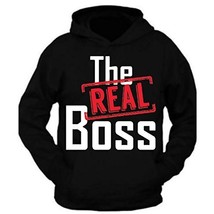 G&amp;II The Real Boss Sweatshirt Hoodie Mom Dad Son Daughter Gift - £22.28 GBP