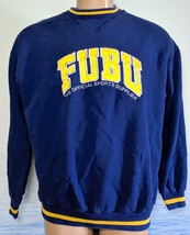 Fubu Collection Men&#39;s M Sweatshirt Blue Yellow Sports Cotton Polyester Logo - £31.16 GBP