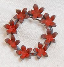 Vintage Metálico Flor Broche Tob - £22.62 GBP