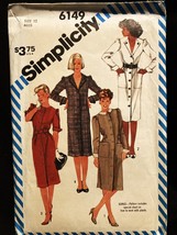 Simplicity pattern 6149 NOS Miss Sz 12 Dress Collar Long/Short Sleeve PE... - £5.01 GBP