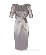 Half Sleeves Sheath Knee Length Mother of the Bride Dresses for Wedding - £80.31 GBP