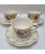Set of 3 Nikko In Season Fruit Basket Cup and Saucer Floral - $36.31 CAD