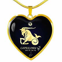 Express Your Love Gifts Capricorn Sign Zodiac Stainless Steel Necklace 18k Gold  - £50.95 GBP