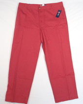 Chaps Relaxed Fit Cotton Flat Front Red Mitchell Casual Pants Men&#39;s NWT - $49.99